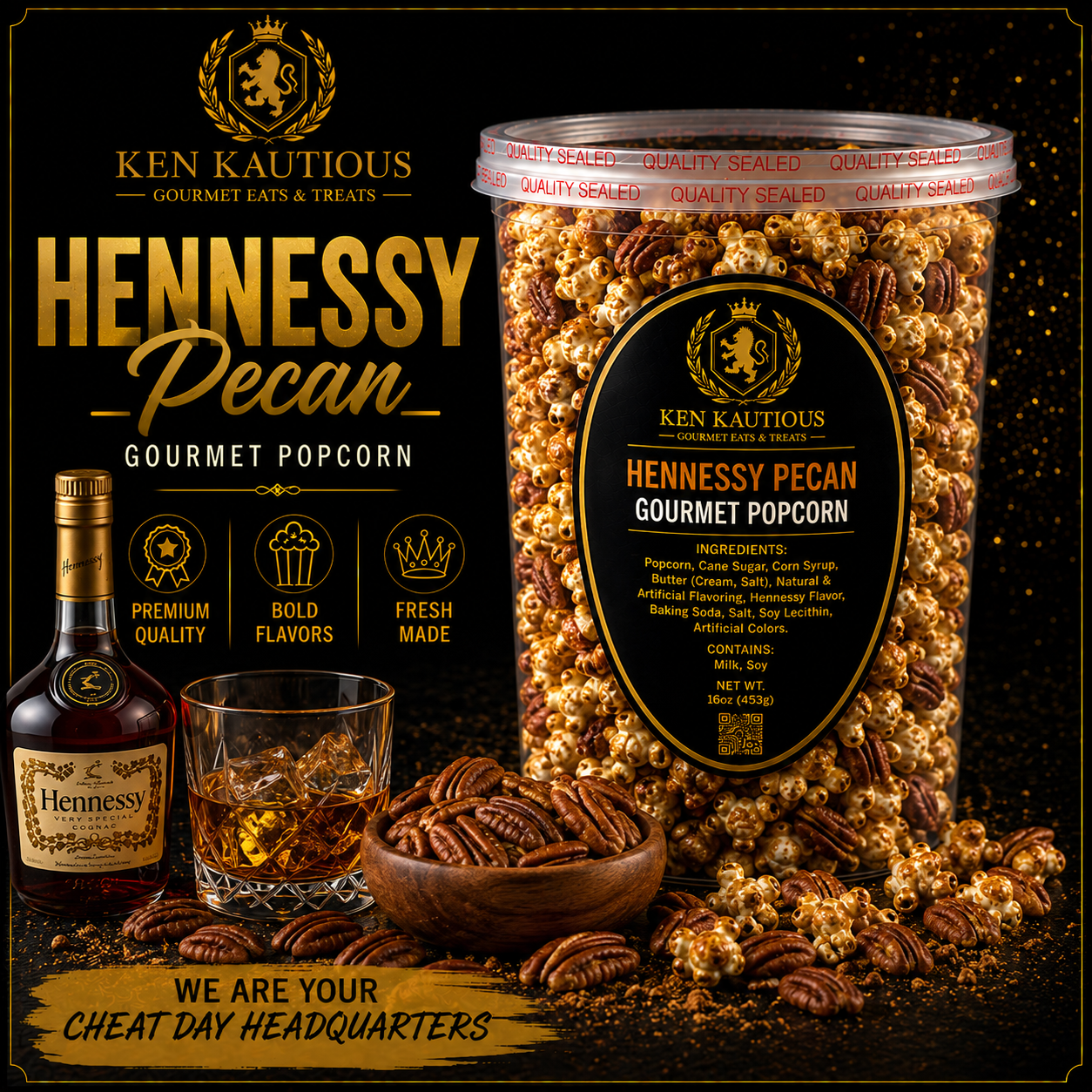 Hennessy Pecan Deluxe Popcorn