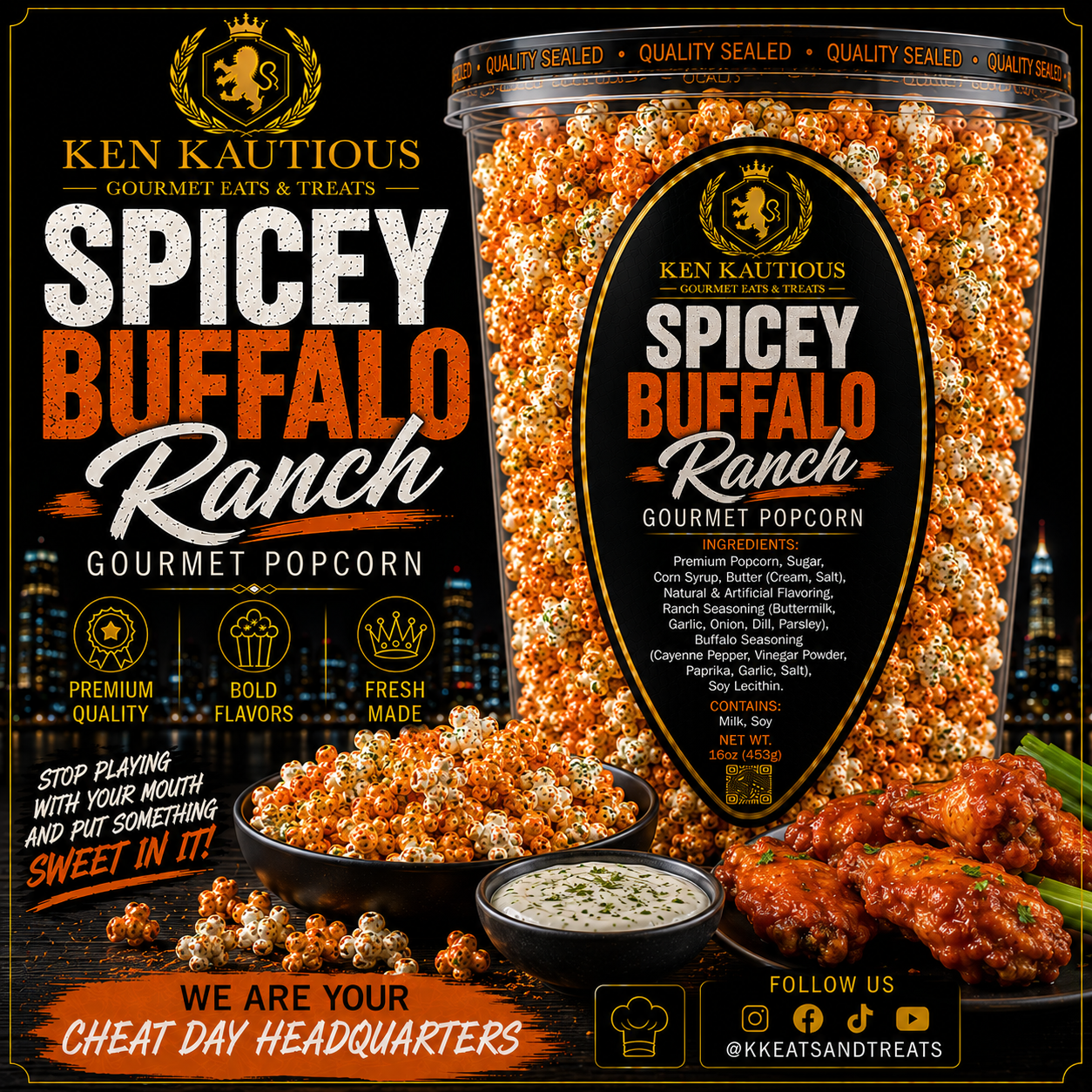 Spicey Buffalo Ranch Gourmet Popcorn