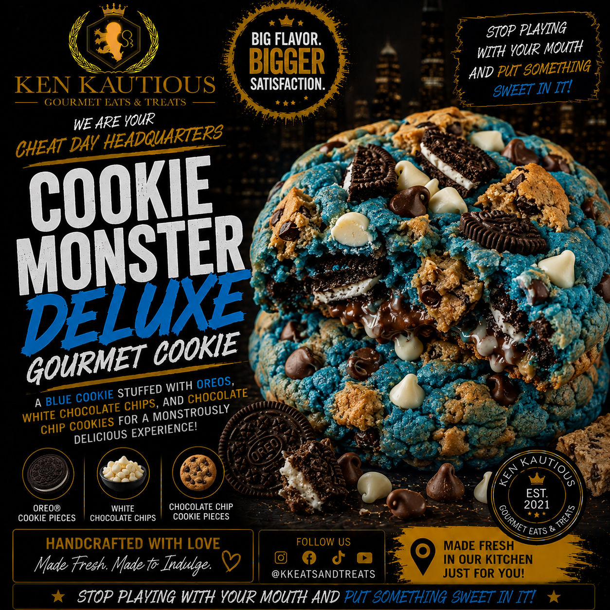Cookie Monster Deluxe Cookie (3pc)