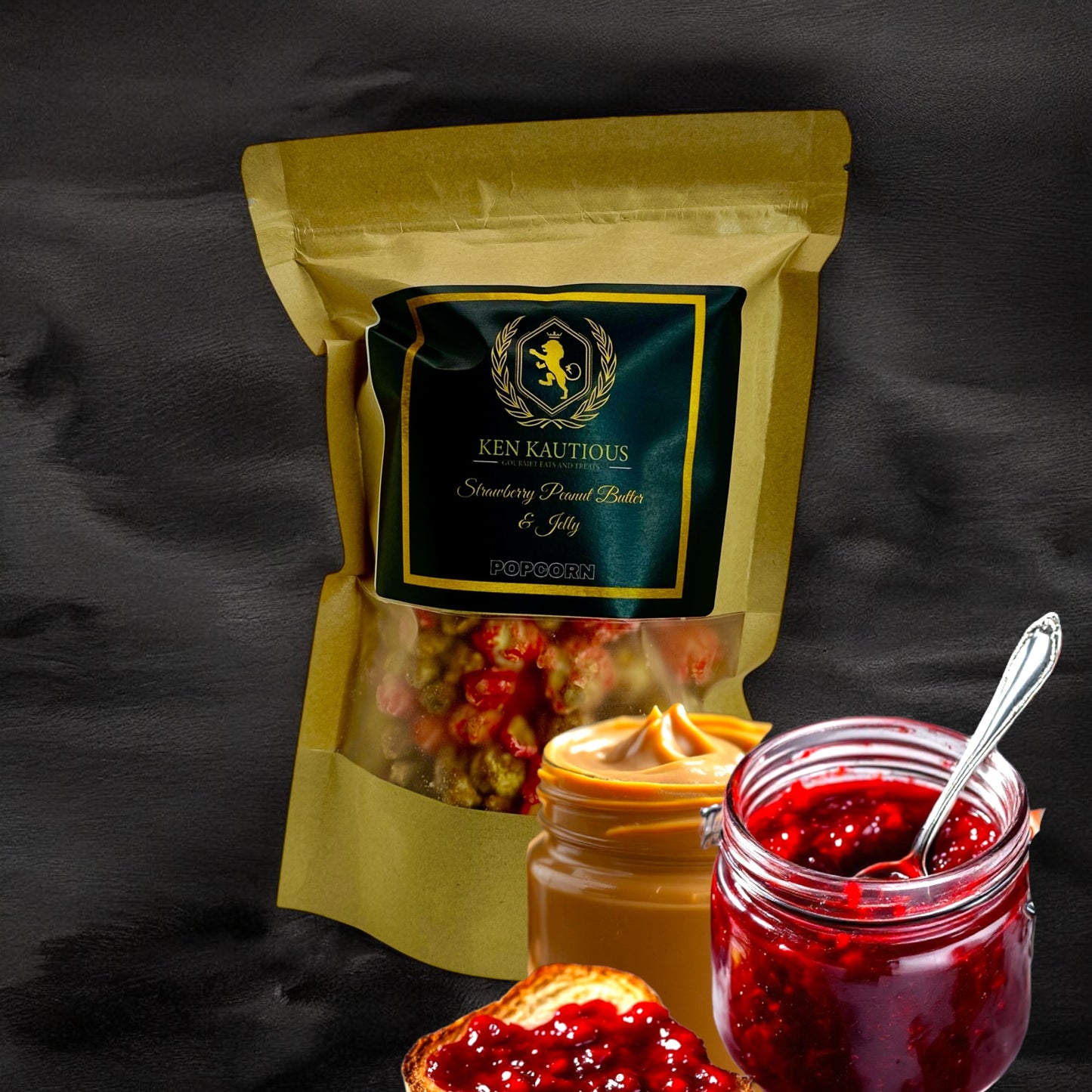 Strawberry Peanut Butter & Jelly Popcorn