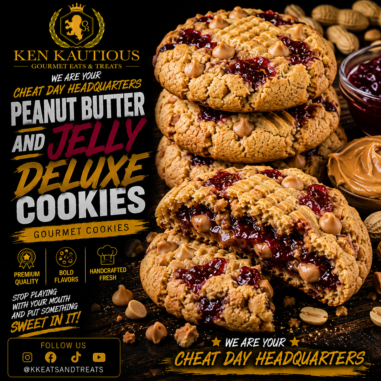 Grape PB&J Deluxe Cookie (3pc)