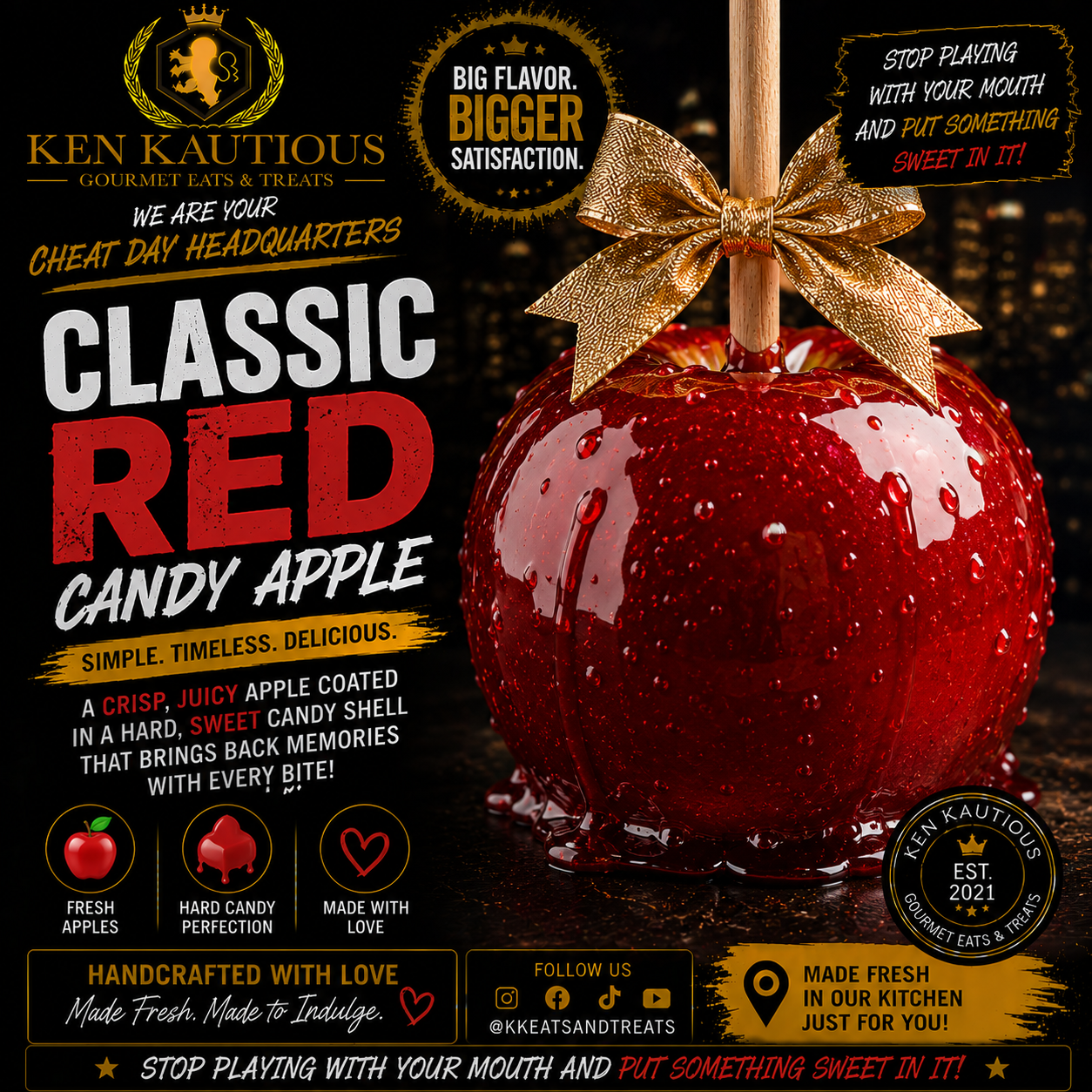 Classic Red Candy Apples- 4 Pack Preorder